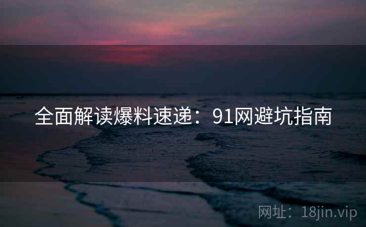全面解读爆料速递：91网避坑指南